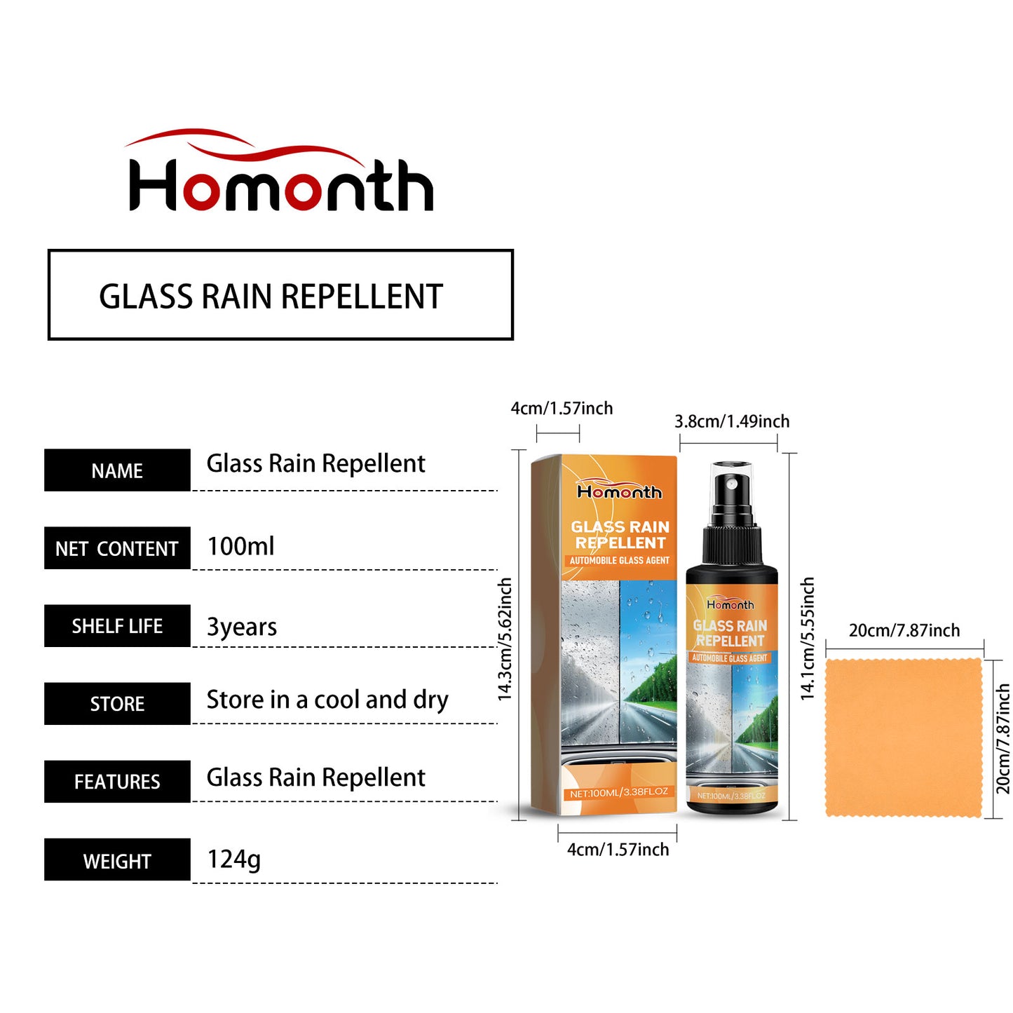 HOMONTH Glass Rain Repellent